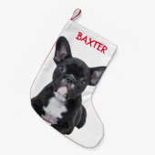 Pet French Bulldog Dog Photo Personalized   スモールクリスマスストッキング (正面 (吊り時))