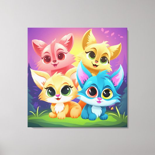 pet friends キャンバスプリント (正面)