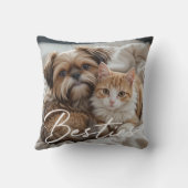 Pet Friends Dog Dad Cat Mom Gift BFF Besties Photo クッション (裏面)