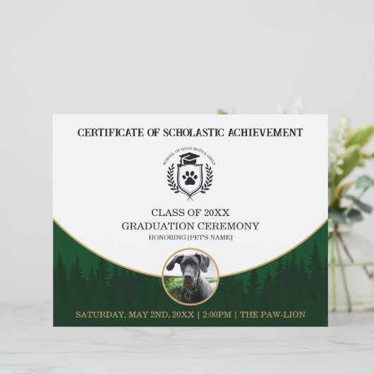 Pet Graduation Certificate Dog Training Diploma (スタンド正面)