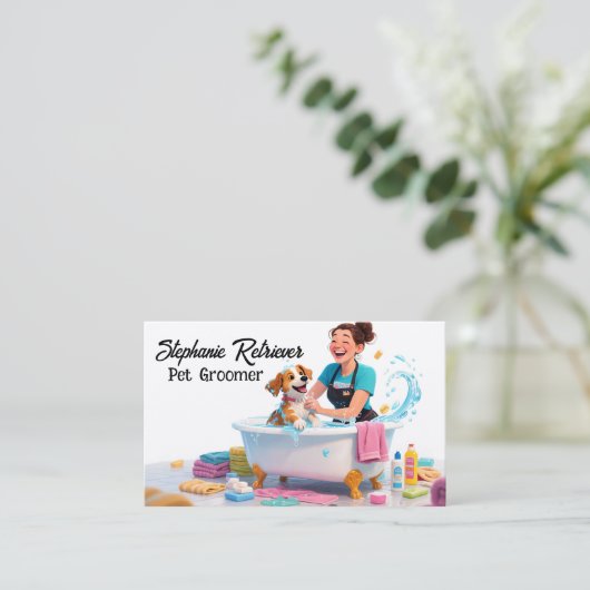 Pet Groomer Dogs And Cats  名刺 (スタンド正面)