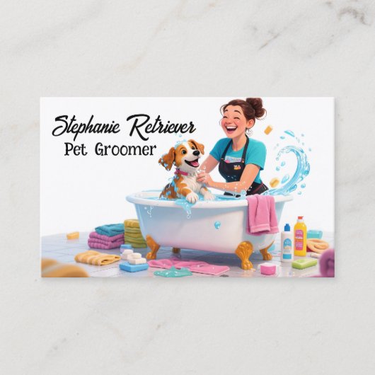 Pet Groomer Dogs And Cats  名刺 (正面)