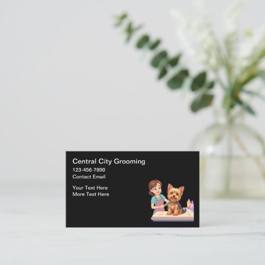 Pet Groomer Simple Business Cards 名刺 (スタンド正面)