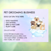 Pet Groomer Sitting Dog Cat Spa large ウィンドウサイン (シート3)