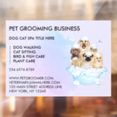 Pet Groomer Sitting Dog Cat Spa large ウィンドウサイン (シート2)