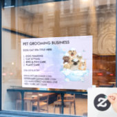 Pet Groomer Sitting Dog Cat Spa large ウィンドウサイン (カフェ窓)