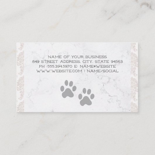 Pet Groomer Working with Dog | Animal Care 名刺 (裏面)