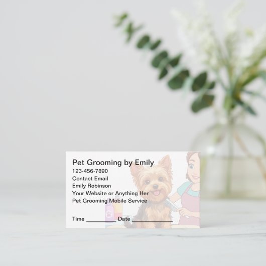 Pet Grooming Appointment Cards Design Template 予約カード (スタンド正面)