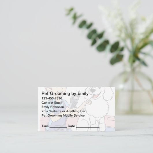 Pet Grooming Appointment Cards Design Template 予約カード (スタンド正面)