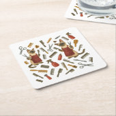 Pet grooming hairdresser for cat lovers スクエアペーパーコースター (アングル)