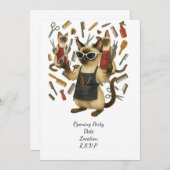 Pet grooming hairdresser for cat lovers 招待状 (正面/裏面)