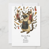Pet grooming hairdresser for cat lovers 招待状 (正面)