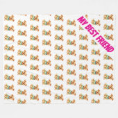 Pet Grooming Personalized Gold Elegant Collection フリースブランケット (正面(横))