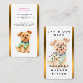 Pet Grooming Personalized Gold Elegant Collection 名刺 (正面/裏面)