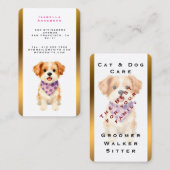 Pet Grooming Personalized Luxury Modern Collection 名刺 (正面/裏面)