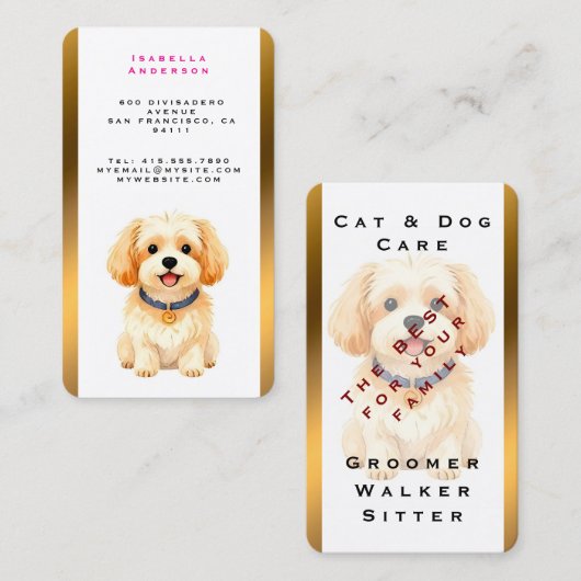 Pet Grooming Personalized Luxury Trendy Collection 名刺 (正面/裏面)