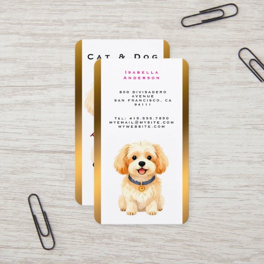 Pet Grooming Personalized Luxury Trendy Collection 名刺 (正面/裏面インサイチュ)