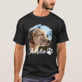 Pet Grunge Simple Modern Custom Dog Photo & Name Tシャツ (正面)