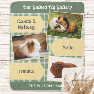Pet Guinea Pig Photo Collage Personalized シェルパブランケット