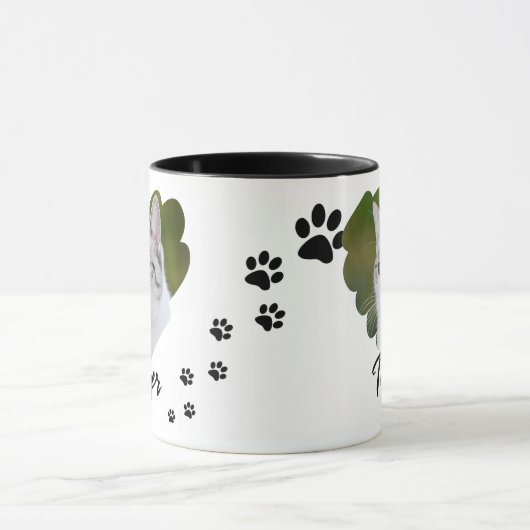 Pet Heart Shape Photo Paw Prints マグカップ (中央)
