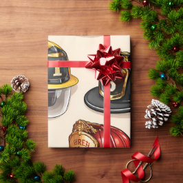 Pet helmet pattern fire station wrap ラッピングペーパー