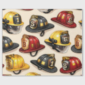 Pet helmet pattern fire station wrap ラッピングペーパー (フラット)