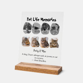 Pet Life Memories 8 Photo Collage Tribute Template アクリルサイン