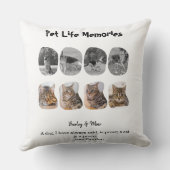 Pet Life Memories 8 Photo Collage Tribute Template クッション (裏面)