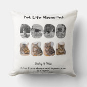 Pet Life Memories 8 Photo Collage Tribute Template クッション (正面)
