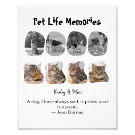 Pet Life Memories 8 Photo Collage Tribute Template フォトプリント