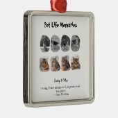 Pet Life Memories 8 Photo Collage Tribute Template メタルオーナメント (右)