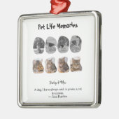 Pet Life Memories 8 Photo Collage Tribute Template メタルオーナメント (左)