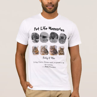 Pet Life Memories 8 Photo Collage Tribute Template Tシャツ