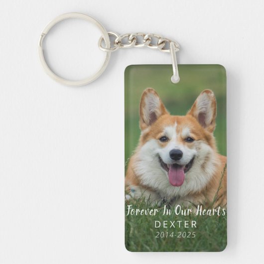 Pet Loss Gift | Personalized Dog Memorial Photo キーホルダー (正面)