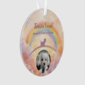 Pet Loss Ornament – Watercolor Heaven & Paw Prints オーナメント (正面)