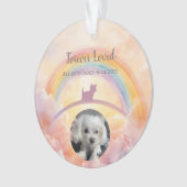 Pet Loss Ornament – Watercolor Heaven & Paw Prints オーナメント (正面)