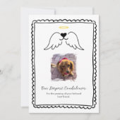 Pet Loss Sympathy Dog Angel Wings Custom Photo 招待状 (正面)