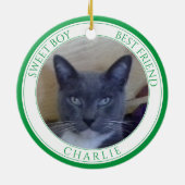 PET LOVEセラミックサークルオーナメント+文字/緑 セラミックオーナメント (裏面)