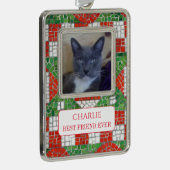 PET LOVEフレームのバーオーナメント+文字/モザイク シルバープレートフレームオーナメント (右)