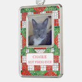 PET LOVEフレームのバーオーナメント+文字/モザイク シルバープレートフレームオーナメント (左)