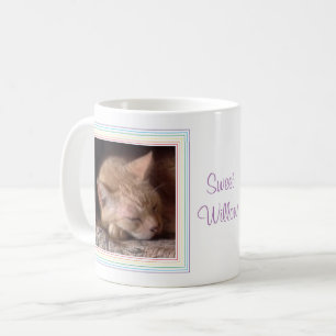 PET LOVEホワイトマグカップ+文字/レインボー コーヒーマグカップ