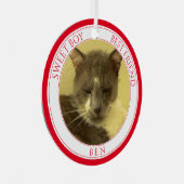 PET LOVEメタルサークルオーナメント+文字/赤 メタルオーナメント (正面右)