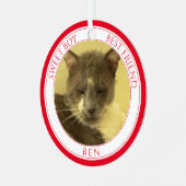 PET LOVEメタルサークルオーナメント+文字/赤 メタルオーナメント (正面左)