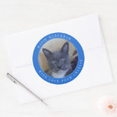 PET LOVEラージラウンドハヌカー/ブルー ラウンドシール (封筒)