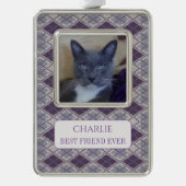 PET LOVE額縁ヴェルトオーナメント+文字/プラムニット シルバープレートフレームオーナメント (正面)