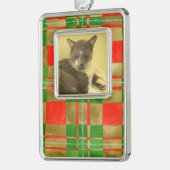 PET LOVE額縦型オーナメント/ MacGregorPlaid シルバープレートフレームオーナメント (左)