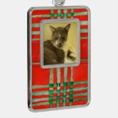 PET LOVE Framed Verticalオーナメント/ RedScott Plaid シルバープレートフレームオーナメント (右)