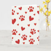 Pet Love Paw Print Hearts Card カード (黄色い花)
