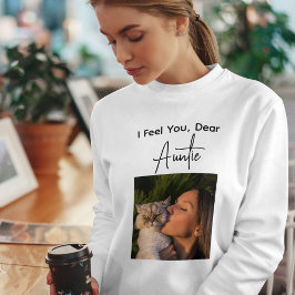 Pet Lover Black Script Customized Cat Auntie Photo スウェットシャツ