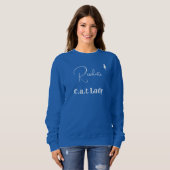 Pet Lover Blue And White Script Customized Cat Mom スウェットシャツ (正面フル)